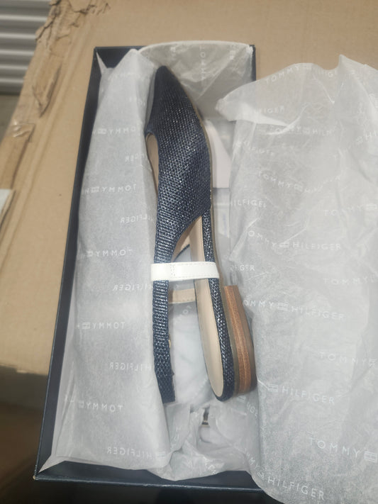 Tommy Hilfiger Vamina Slingback Flats Dark Blue, Size 7MUS