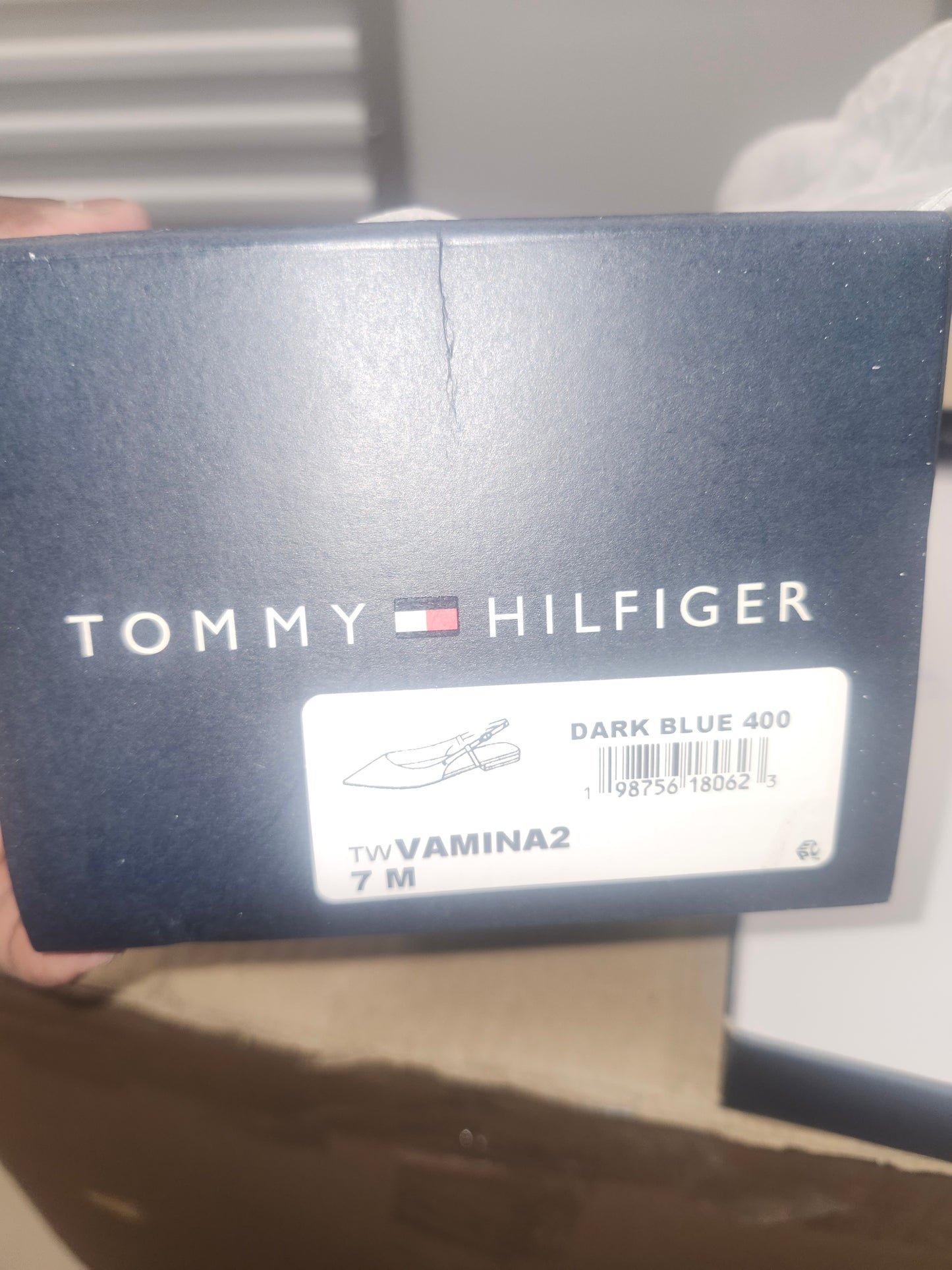 Tommy Hilfiger Vamina Slingback Flats Dark Blue, Size 7MUS