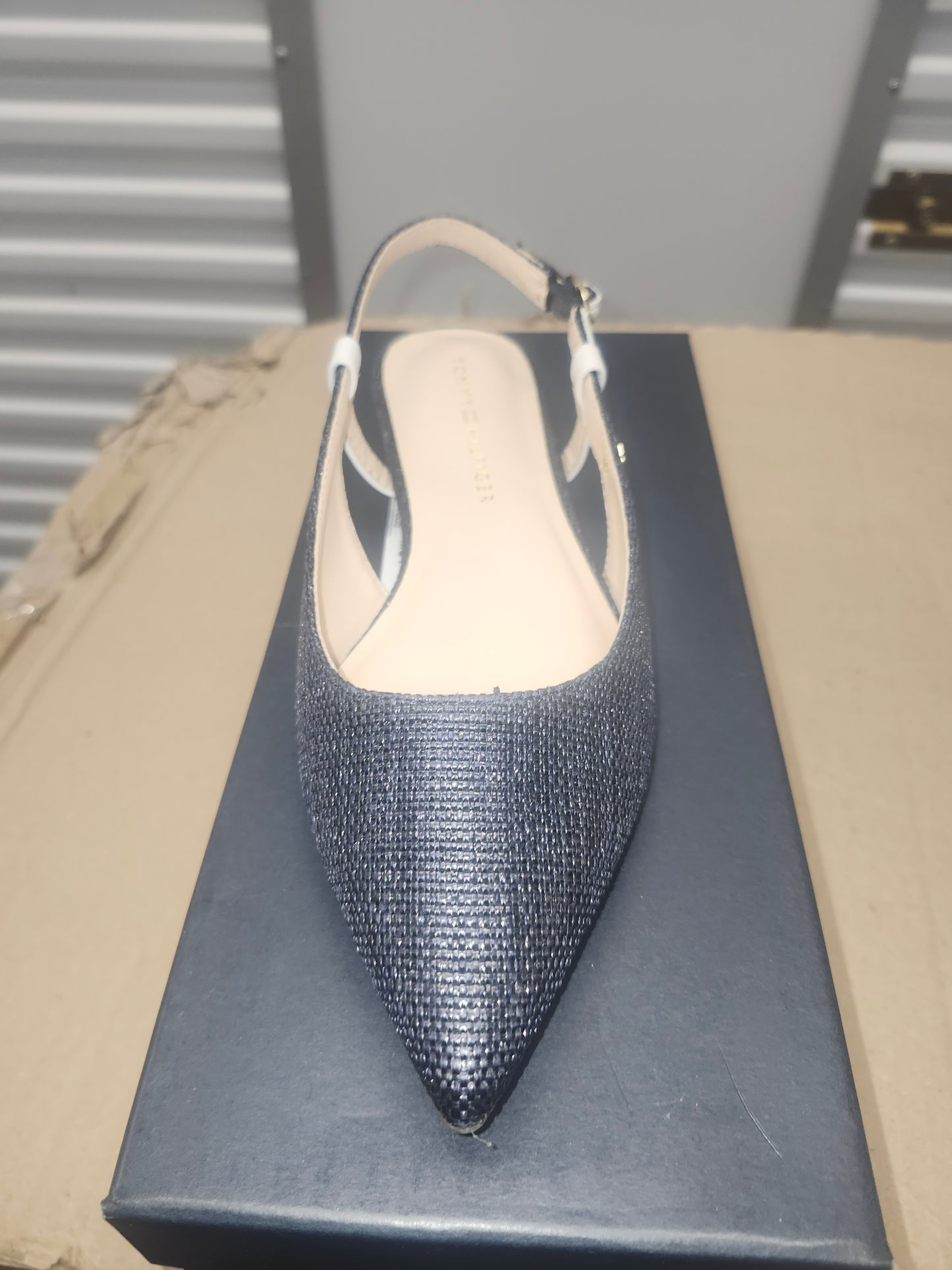 Tommy Hilfiger Vamina Slingback Flats Dark Blue, Size 7MUS