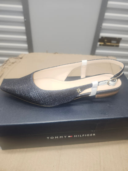 Tommy Hilfiger Vamina Slingback Flats Dark Blue, Size 7MUS