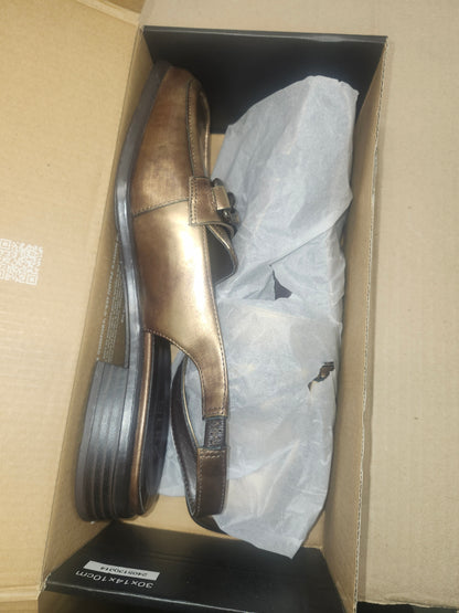 Naturalizer Frances Slingback Loafers Bronze Leather, Size 8.5WUS