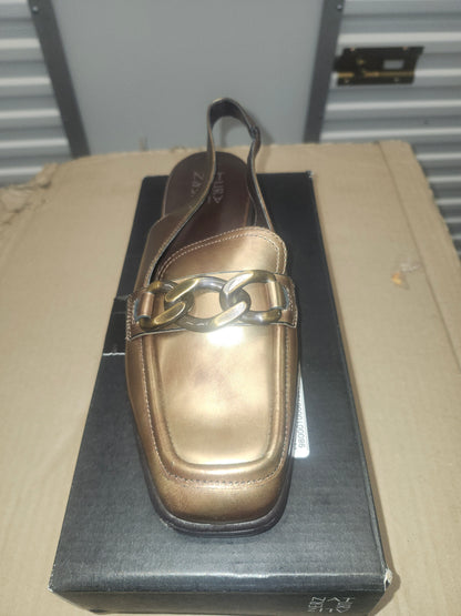 Naturalizer Frances Slingback Loafers Bronze Leather, Size 8.5WUS