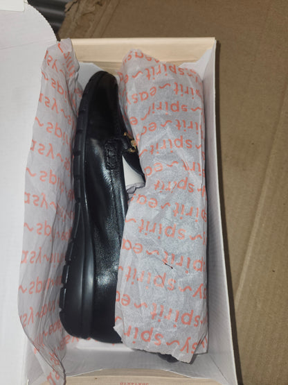 Easy Spirit Amalie EFlex Slip-On Loafers, Black Leather, Size 7MUS