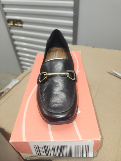 Easy Spirit Amalie EFlex Slip-On Loafers, Black Leather, Size 7MUS