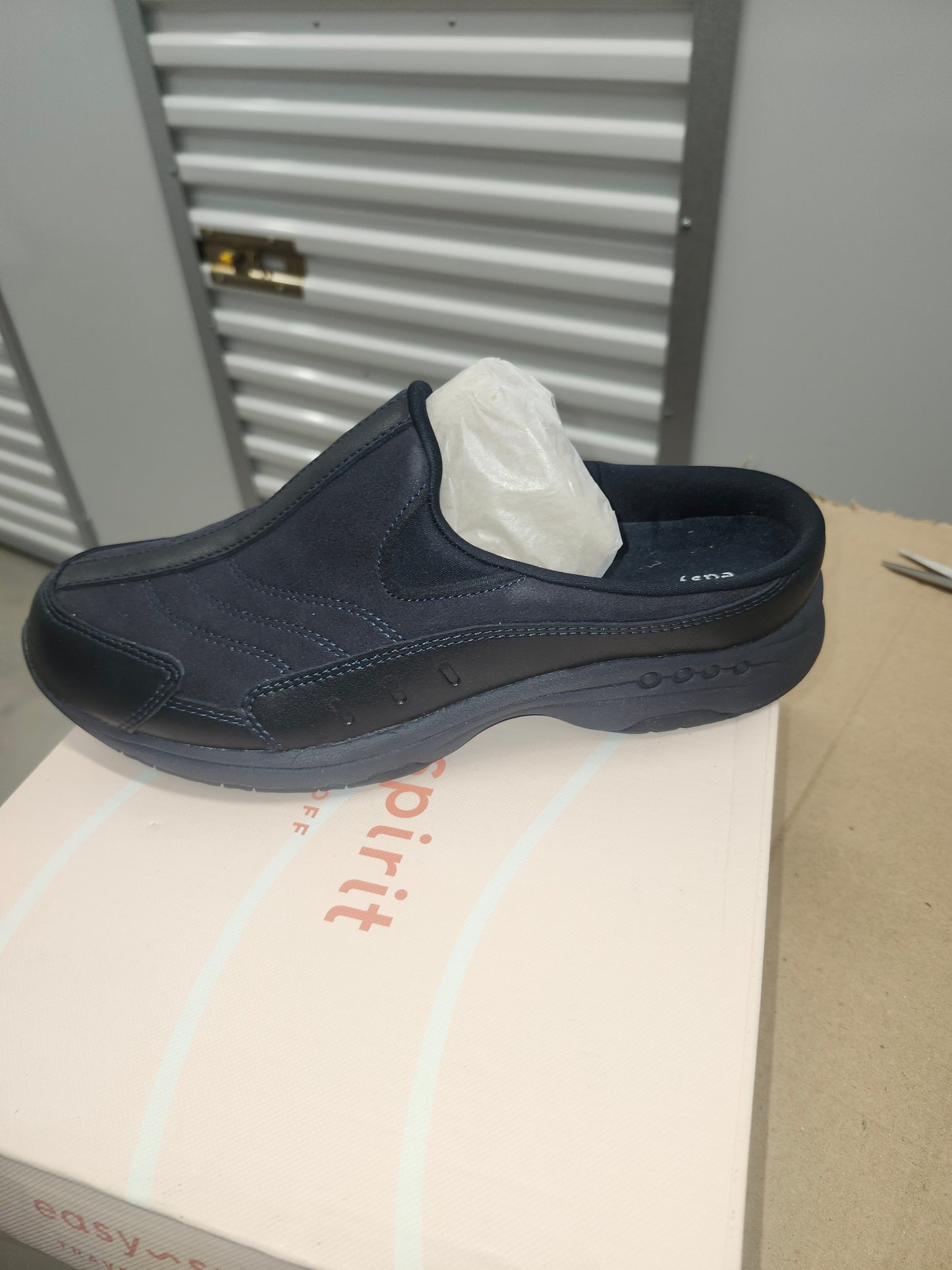 Easy Spirit Traveltime Casual Clogs Navy Leather Size 9