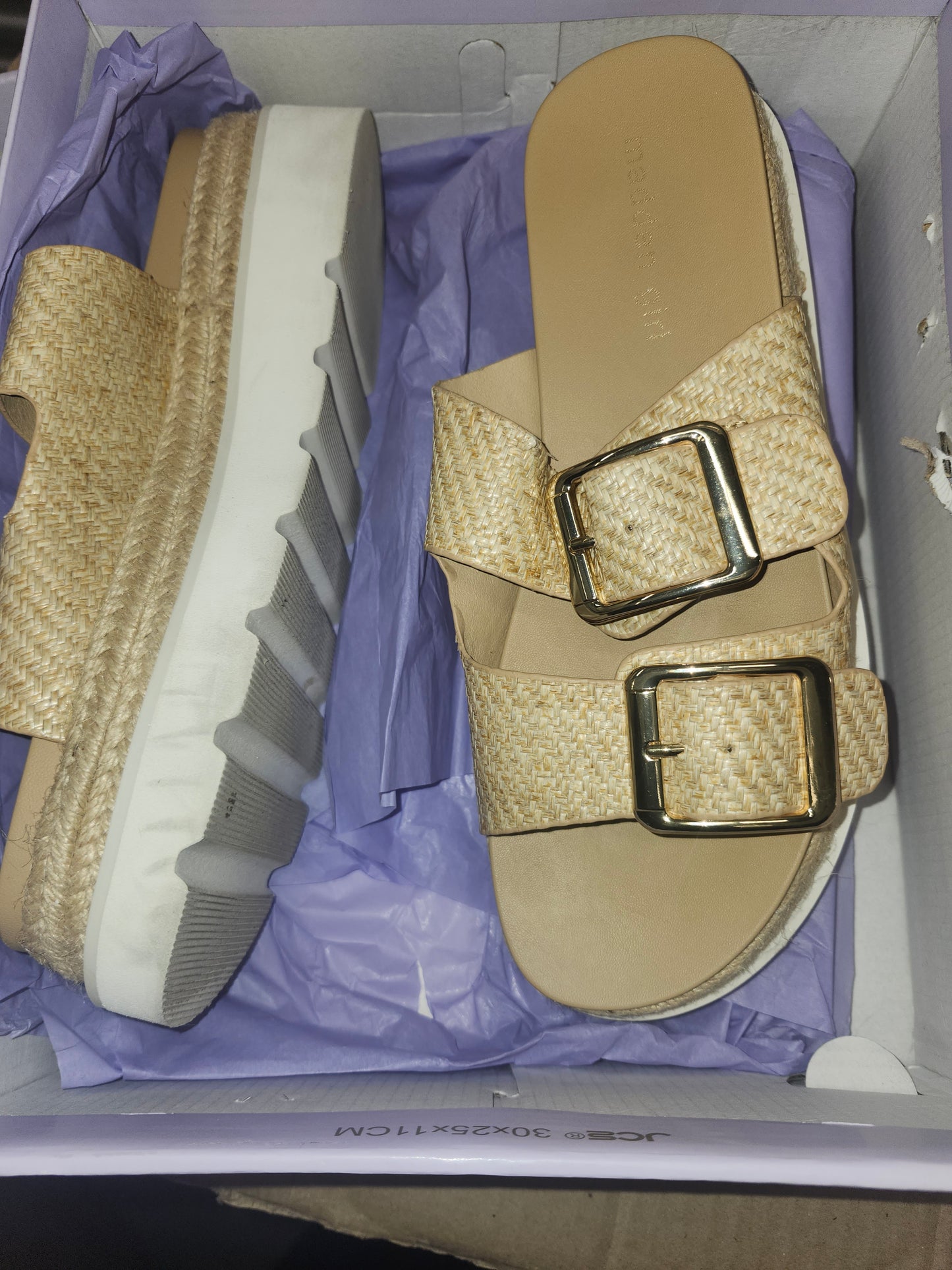 Madden Girl Mythical Natural Raffia Heel Shoes, Size 8 M