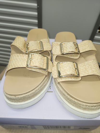 Madden Girl Mythical Natural Raffia Heel Shoes, Size 8 M