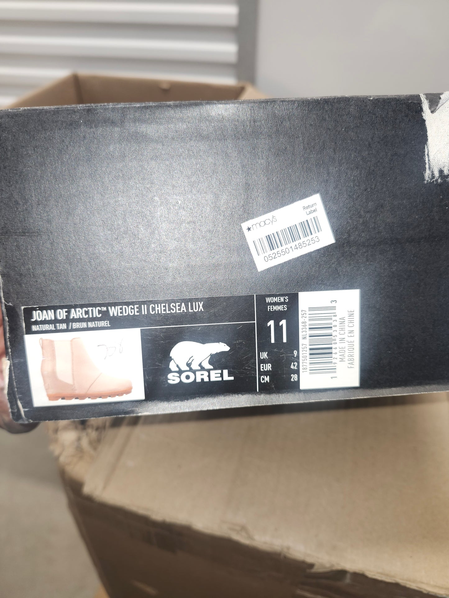 Sorel Joan of Arctic Chelsea Lux Natural Tan Size 11