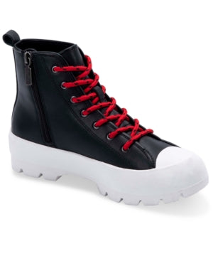 Aqua College GAIA Leather Ankle Boots Black 7.5M