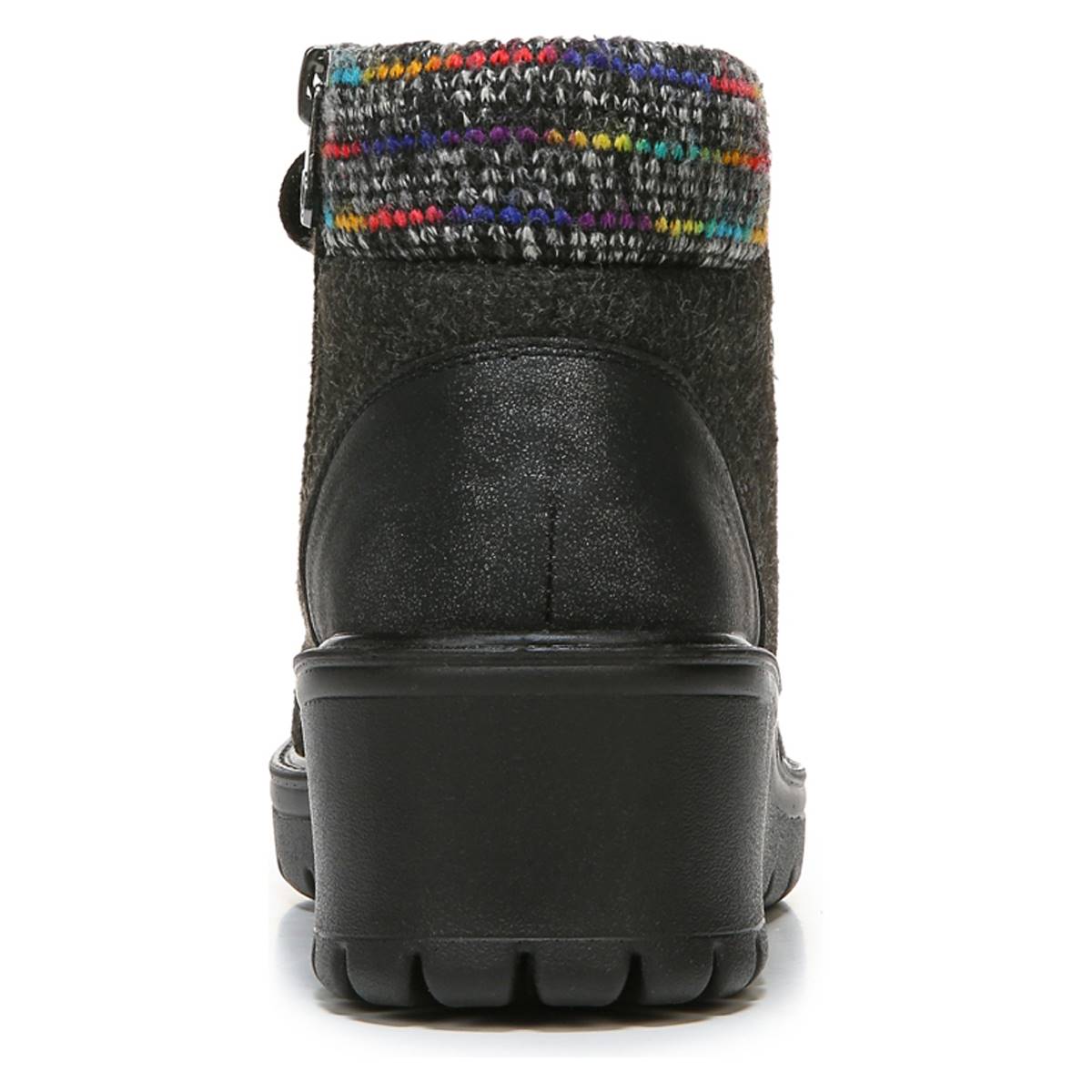 Bzees Brooklyn Lace-Up Wedge Boots, Black Heathered, Size 9.5