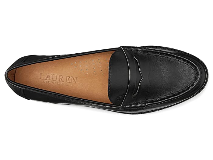 Lauren Ralph Lauren Wynnie Loafer, Black Leather, Size 6 B - Medium