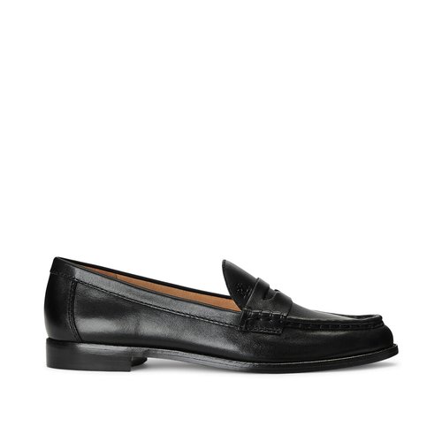 Lauren Ralph Lauren Wynnie Loafer, Black Leather, Size 6 B - Medium