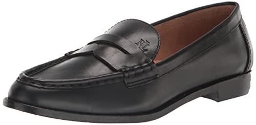 Lauren Ralph Lauren Wynnie Loafer, Black Leather, Size 6 B - Medium