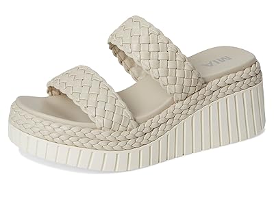 MIA Yoshi Ecru Wedge Shoes, Faux Leather, Size 7