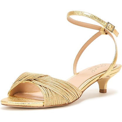 Nance Gold Ankle-Strap Sandals