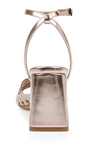 Jewel Badgley Mischka Women's Nariah Block Heel Sandals - Gold Leather