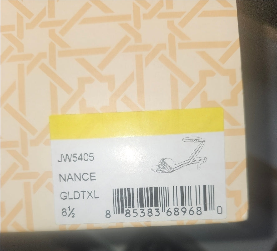 Nance Gold Ankle-Strap Sandals