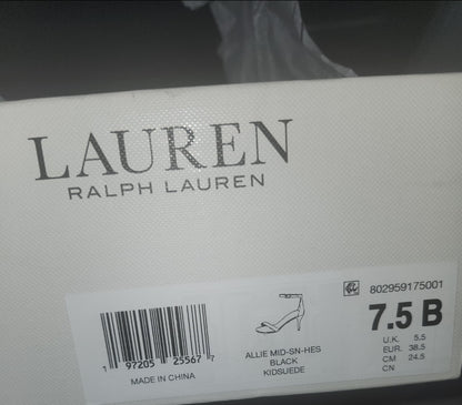 Lauren Ralph Lauren Allie Dress Sandals Black, Size 7.5MUS