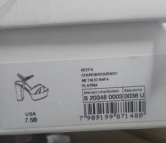 Schutz Keefa Platform Sandals Gold, Size 7.5US