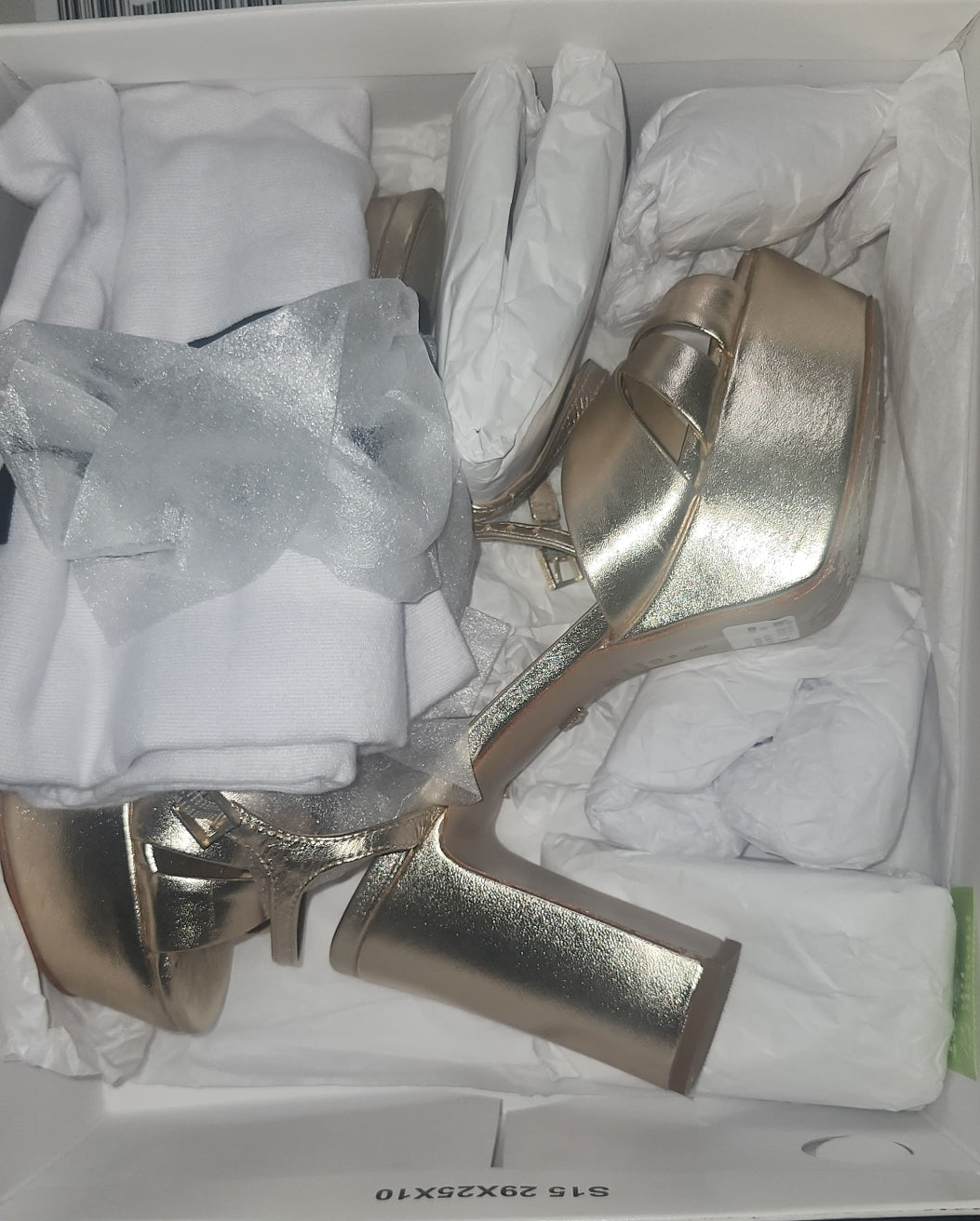 Schutz Keefa Platform Sandals Gold, Size 7.5US