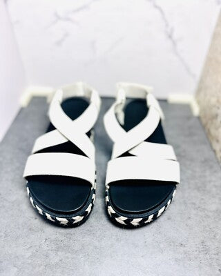 Sorel Roaming Criss Cross Sandal Chalk, Size UK 5.5 I US 7.5