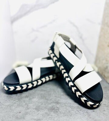 Sorel Roaming Criss Cross Sandal Chalk, Size UK 5.5 I US 7.5