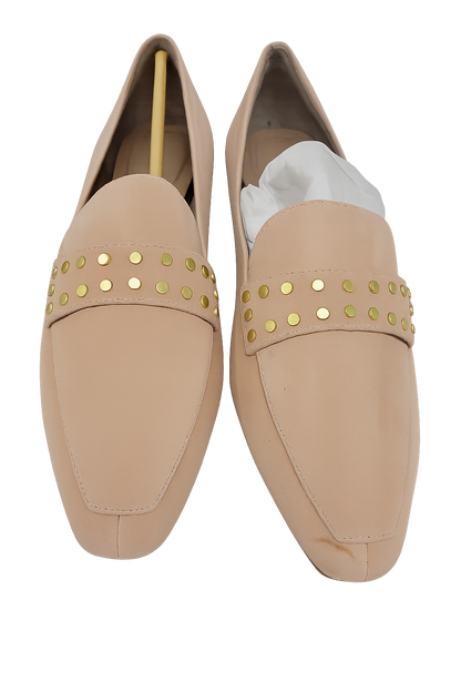 Rockport Women’s TruTech Loafer Shoes Pink Suede Gold Detail Slip Ons 7.5 US